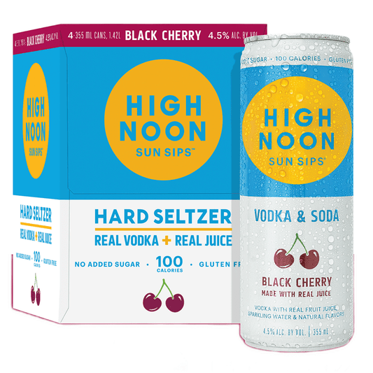 High Noon Black Cherry Hard Seltzer 4-Pack - ForWhiskeyLovers.com