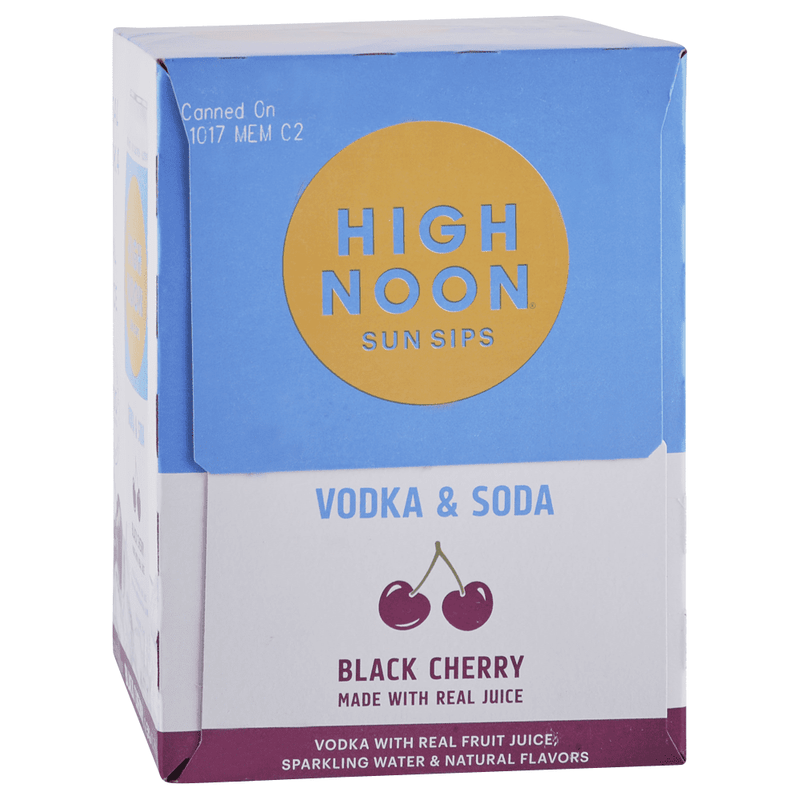 High Noon Black Cherry Vodka Soda 4-Pack - ForWhiskeyLovers.com