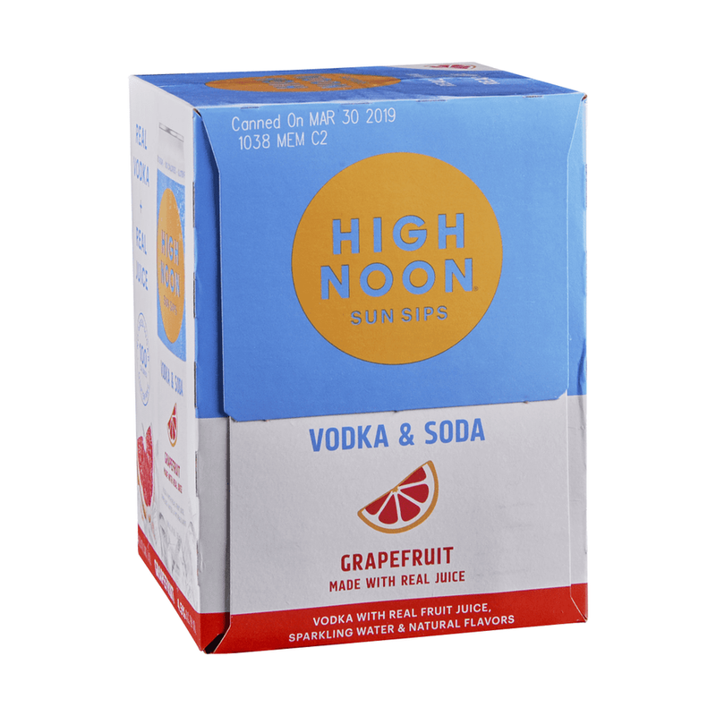 High Noon Grapefruit Vodka Soda 4-Pack - ForWhiskeyLovers.com
