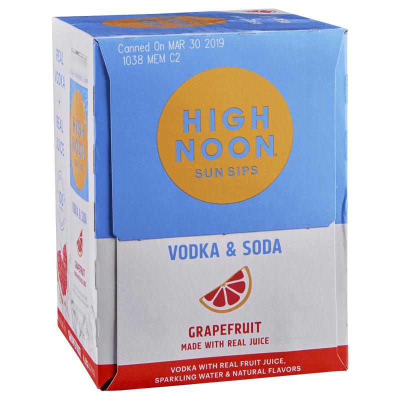 High Noon Grapefruit Vodka Soda 4-Pack - ForWhiskeyLovers.com