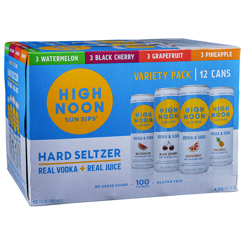 High Noon Hard Seltzer Variety 12-Pack - ForWhiskeyLovers.com