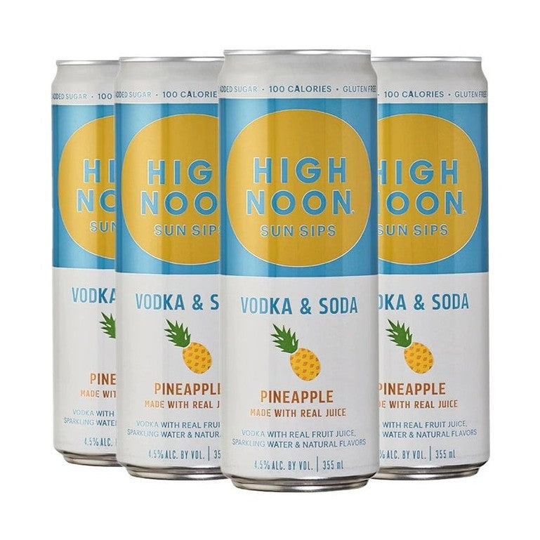 High Noon Pineapple Hard Seltzer 4-Pack - ForWhiskeyLovers.com