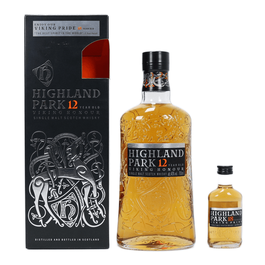 Highland Park 12 Year Old Viking Honour + 18 Year Old Viking Pride 50ml Single Malt Scotch Whiskey Gift Pack - ForWhiskeyLovers.com