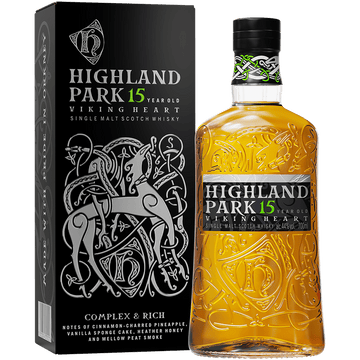 Highland Park 15 Year Old Viking Heart Single Malt Scotch Whisky Glass Bottle - ForWhiskeyLovers.com