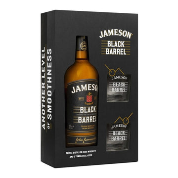 Jameson Black Barrel Irish Whiskey with 2 Glasses Gift Set - ForWhiskeyLovers.com