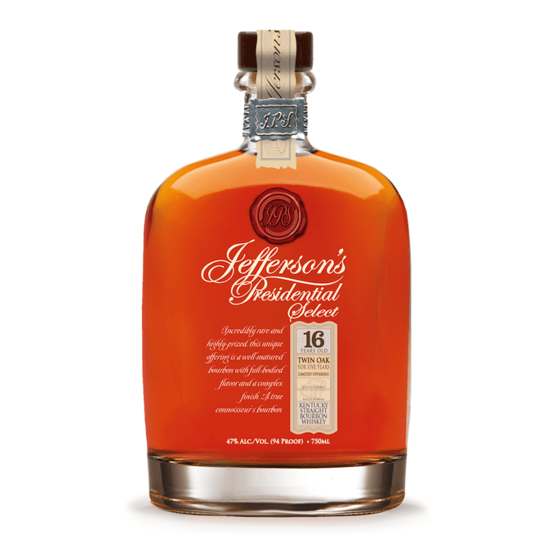 Jefferson's Presidential Select Twin Oak 16 Years Old Kentucky Straight Bourbon Whiskey - ForWhiskeyLovers.com