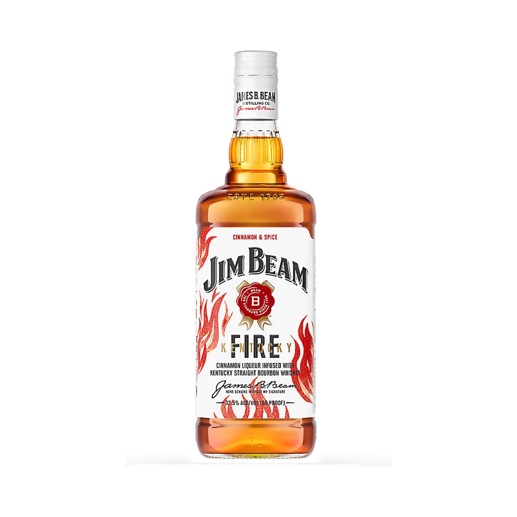 Jim Beam Kentucky Fire Cinnamon Flavored Whiskey 1L - ForWhiskeyLovers.com