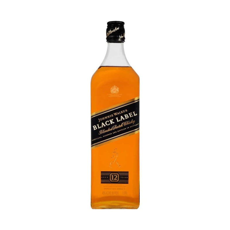 Johnnie Walker Black Label 12 Year Old Blended Scotch Whisky 1L - ForWhiskeyLovers.com