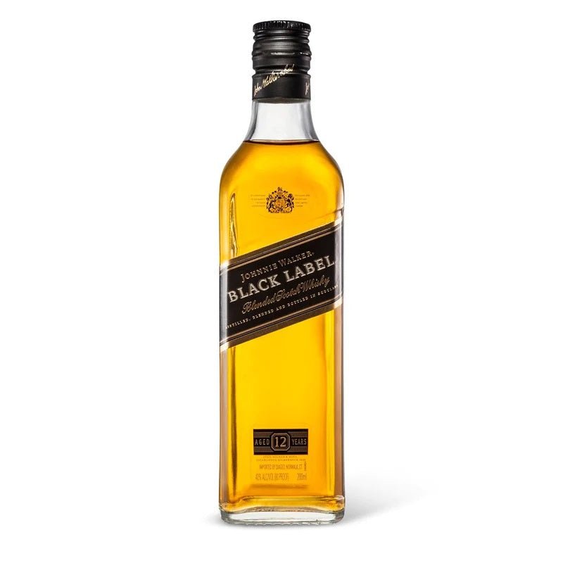 Johnnie Walker Black Label 12 Year Old Blended Scotch Whisky 200ml - ForWhiskeyLovers.com