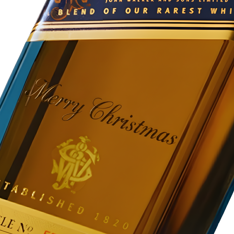 Johnnie Walker Blue Label - "Merry Christmas" Engraved Edition - ForWhiskeyLovers.com