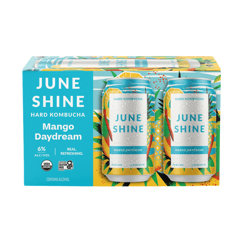 JuneShine Mango Day Hard Kombucha 6-pack - ForWhiskeyLovers.com