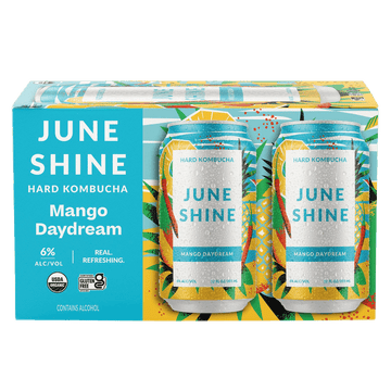 JuneShine Mango Day Hard Kombucha 6-pack - ForWhiskeyLovers.com