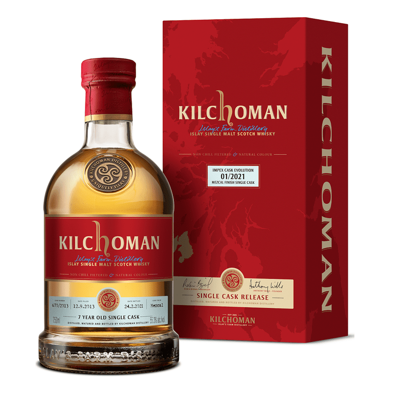 Kilchoman Impex Cask Evolution 01/2021 7 Year Old Mezcal Finish Single Cask Islay Single Malt Scotch Whisky - ForWhiskeyLovers.com