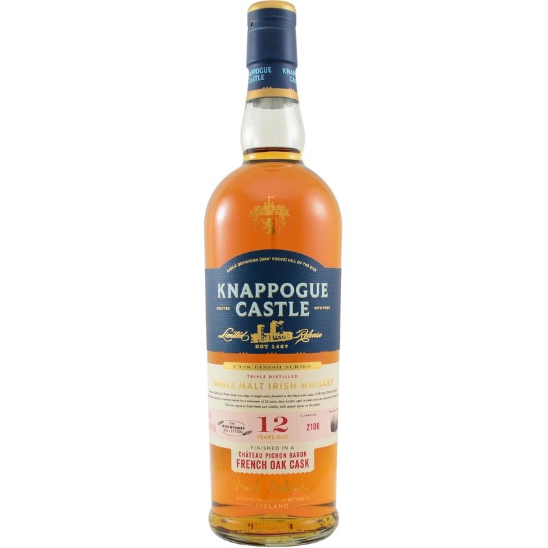 Knappogue Castle 12 Year Old Chateau Pichon Baron French Oak Cask Finish Single Malt Irish Whiskey - ForWhiskeyLovers.com