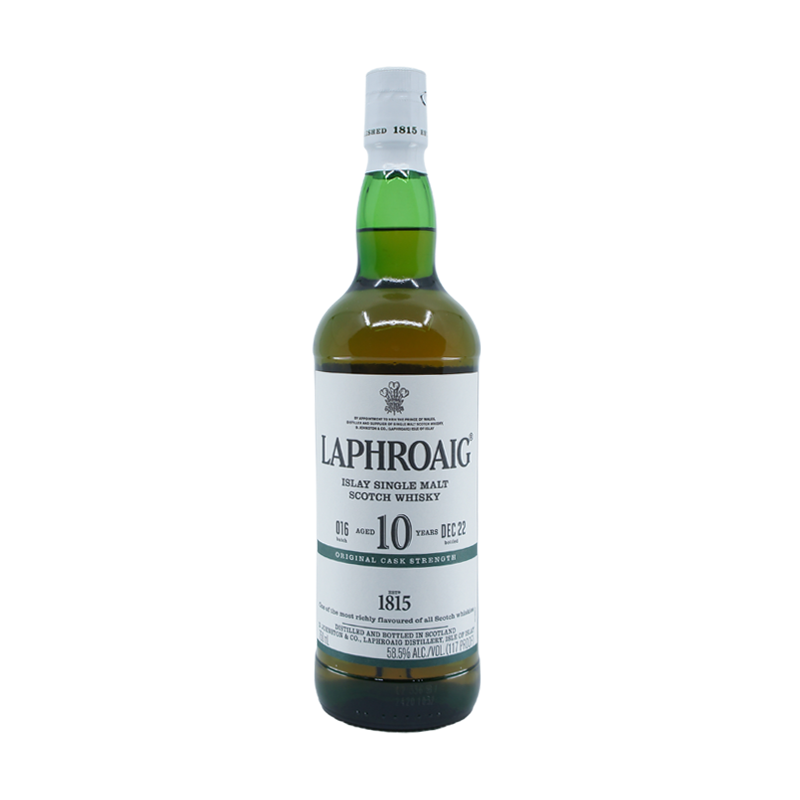Laphroaig 10 Year Old Original Cask Strength Islay Single Malt Scotch Whisky - ForWhiskeyLovers.com