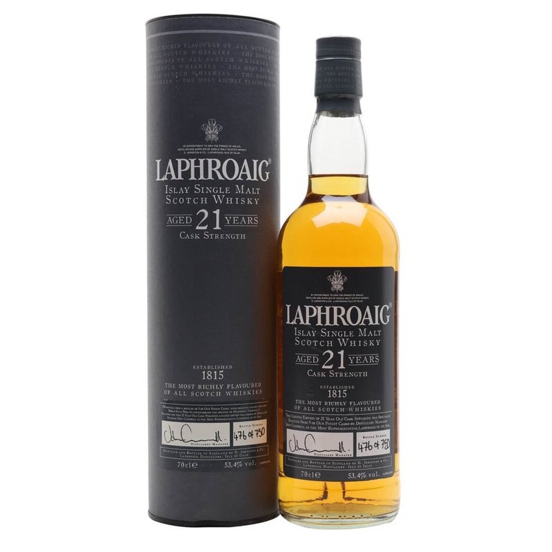 Laphroaig 21 Year Old Cask Strength Islay Single Malt Scotch Whisky - ForWhiskeyLovers.com