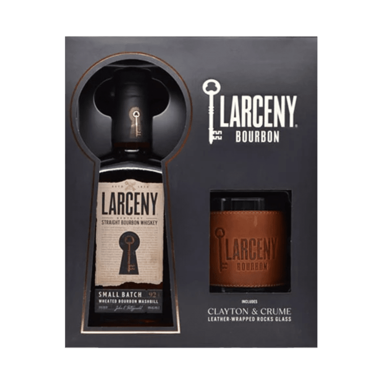 Larceny 1870 Small Batch Kentucky Straight Bourbon Whiskey with Leather Rocks Glass - ForWhiskeyLovers.com
