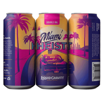 Liquid Gravity Brewing Co. Miami Heist Hazy DIPA Beer 4-Pack - ForWhiskeyLovers.com