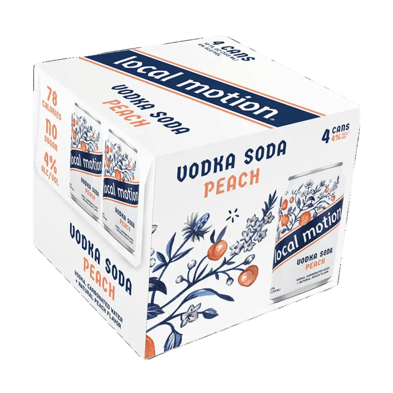 Local Motion - Peach Vodka Soda 4-Pack - ForWhiskeyLovers.com