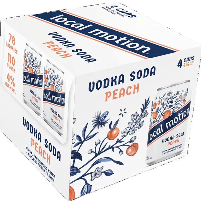 Local Motion - Peach Vodka Soda 4-Pack - ForWhiskeyLovers.com