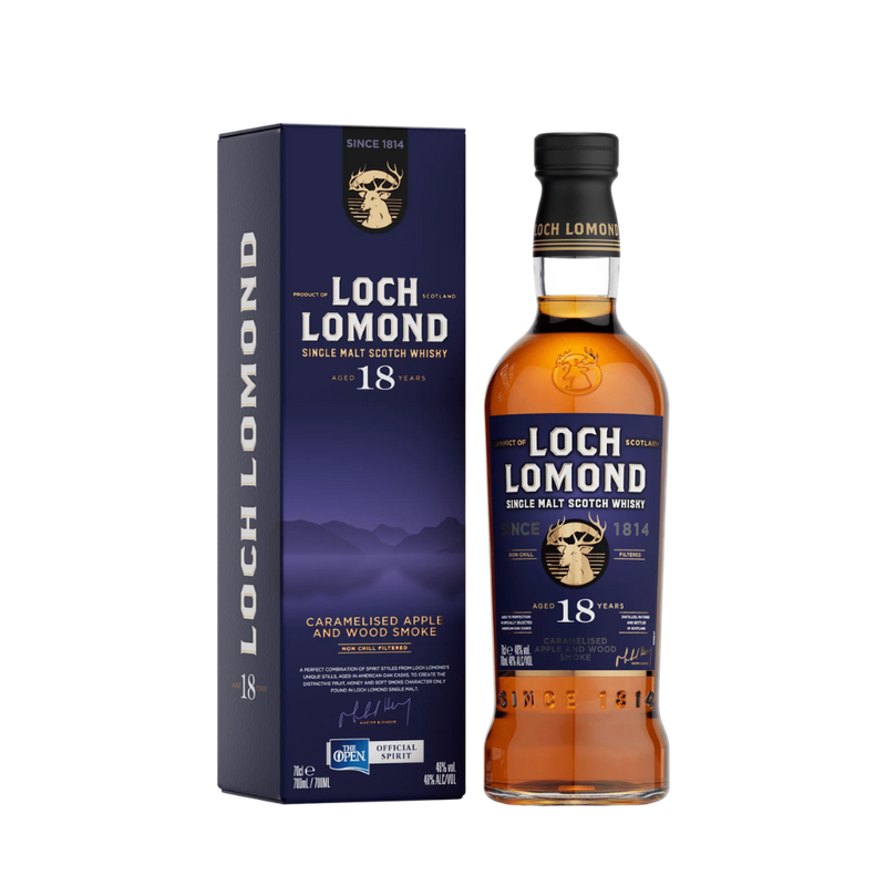 Loch Lomond Single Malt Scotch Caramelised Apple and Wood Smoke 18 Year - ForWhiskeyLovers.com