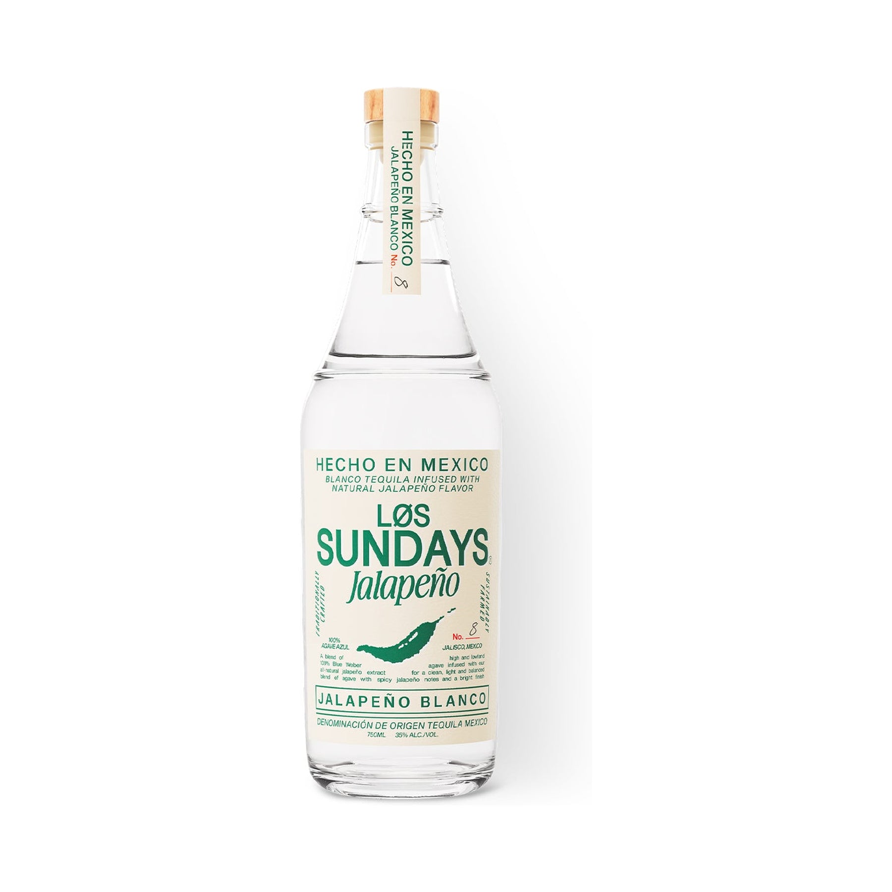 Los Sundays Jalapeño Blanco Tequila 750ml - ForWhiskeyLovers.com