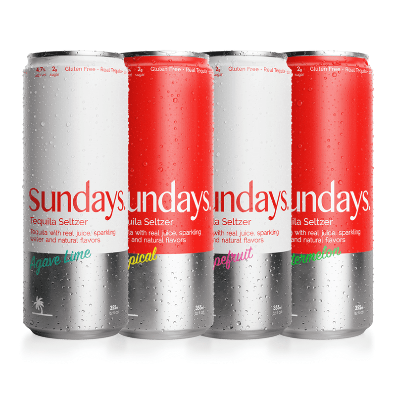 Løs Sundays Tequila Seltzer Variety 8-Pack - ForWhiskeyLovers.com