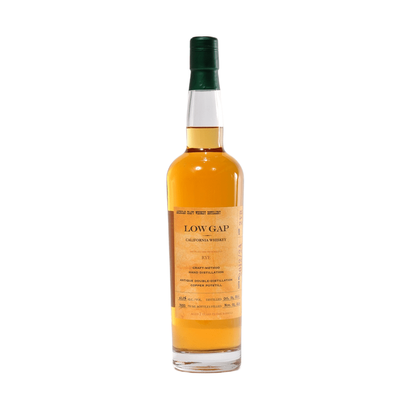 Low Gap 2 Year Old Rye California Whiskey - ForWhiskeyLovers.com
