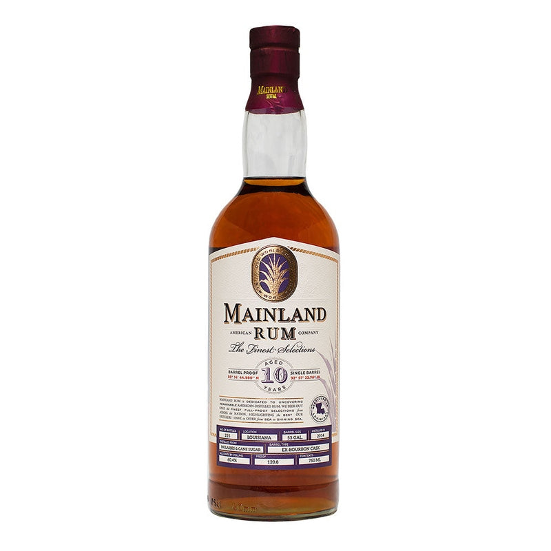 Mainland American Rum Co. Louisiana 10 Year Old Rum - ForWhiskeyLovers.com