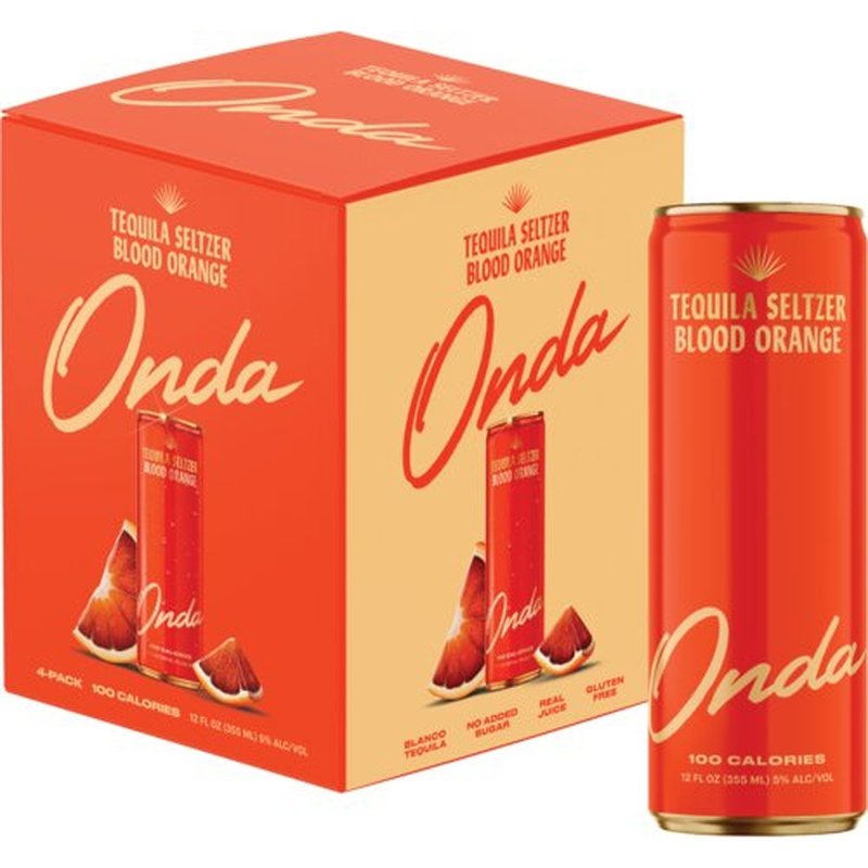 ONDA Tequila Seltzer 'Blood Orange' 4-Pack - ForWhiskeyLovers.com