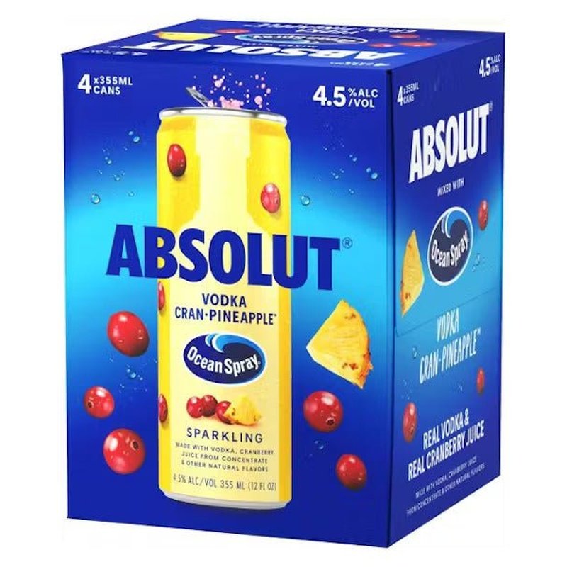 Ocean Spray® Absolut® Vodka Sparkling Cran•Pineapple™ 4-Pack - ForWhiskeyLovers.com
