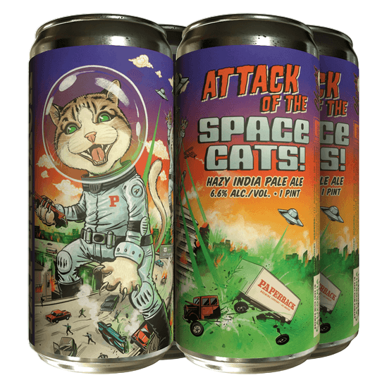 Paperback Brewing Co. 'Attack of The Space Cats' Hazy IPA Beer 4-Pack - ForWhiskeyLovers.com