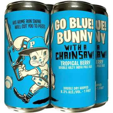 Paperback Brewing Co. 'GO BLUE! Bunny with a Chainsaw' POG Hazy DIPA 8.2% - ForWhiskeyLovers.com