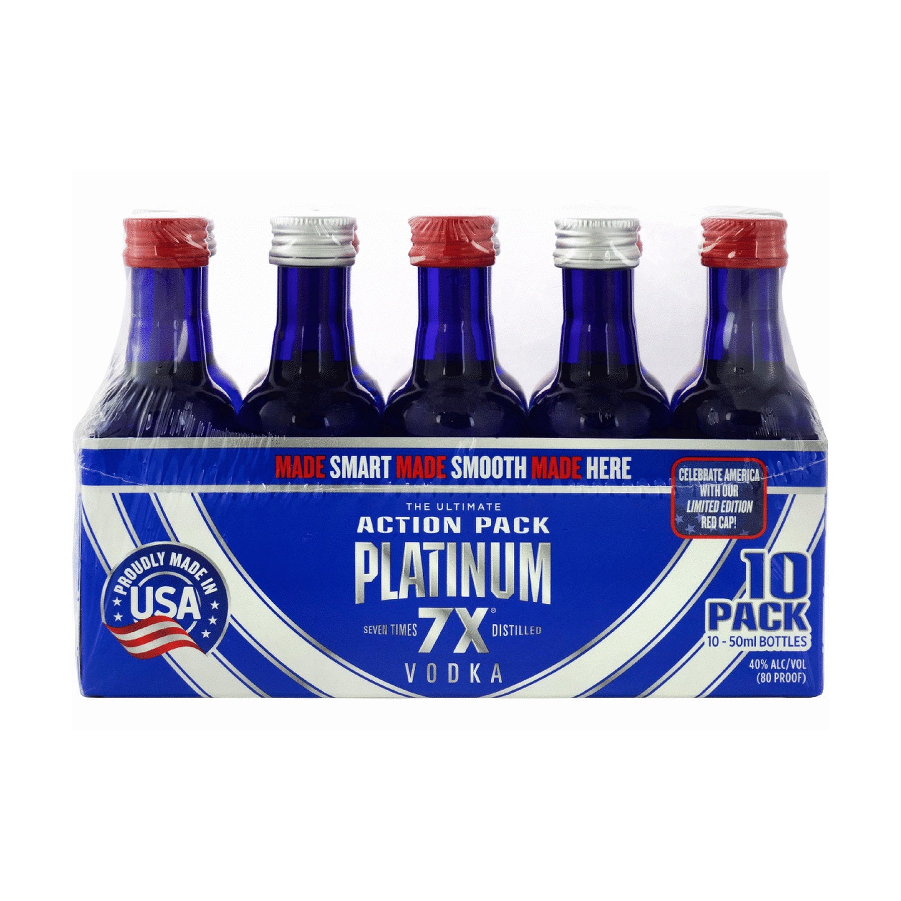 Platinum 7X Vodka 10 x 50ml Action Pack - ForWhiskeyLovers.com