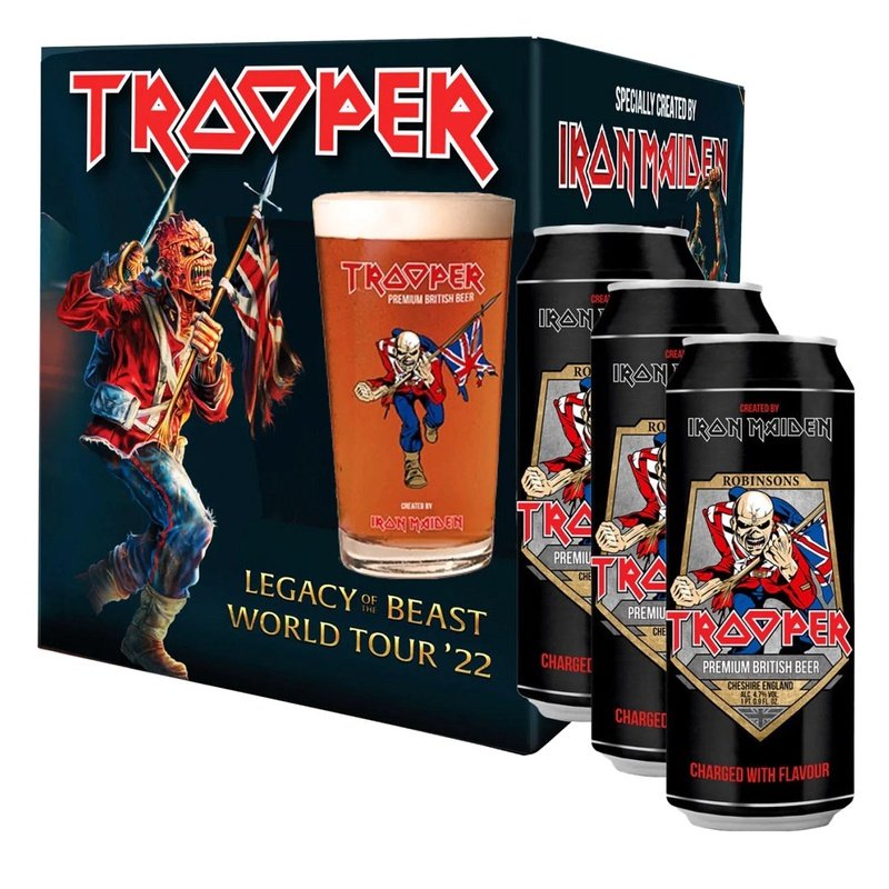 Robinsons Trooper Iron Maiden Legacy of the Beast 3-Pack w/Glass - ForWhiskeyLovers.com