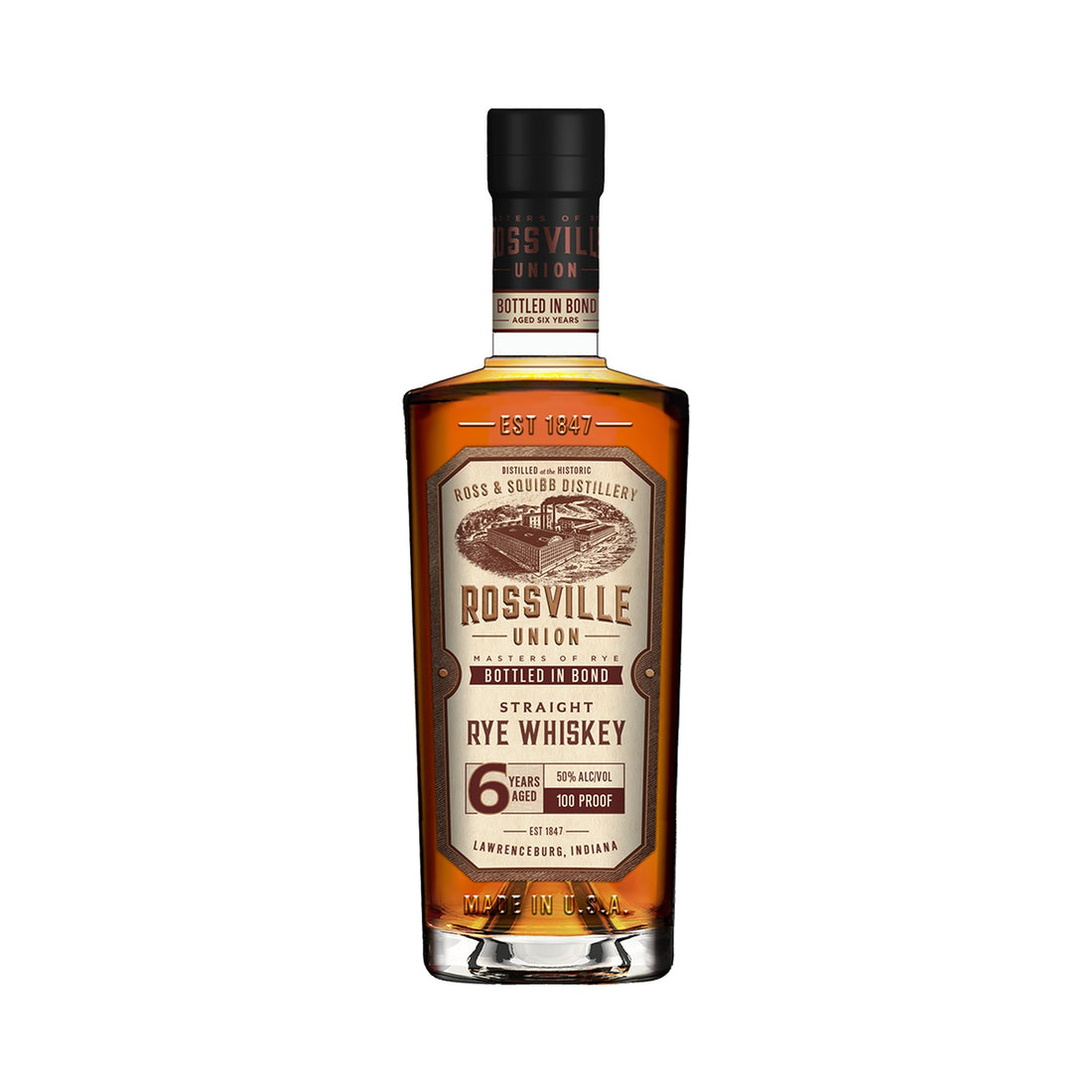 Rossville Union Bottled In Bond Straight Rye Whiskey 6 Year 700ml - ForWhiskeyLovers.com