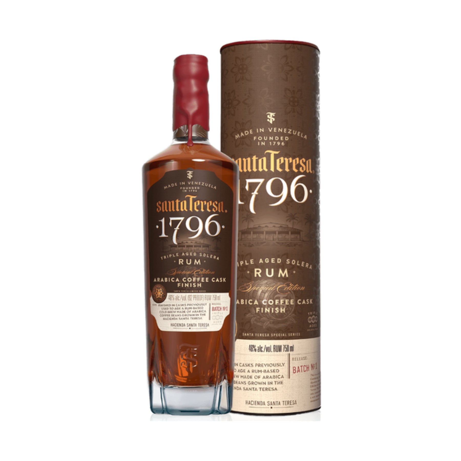 Santa Teresa 1796 Arabica Coffee Cask Finish Rum 750ml - ForWhiskeyLovers.com