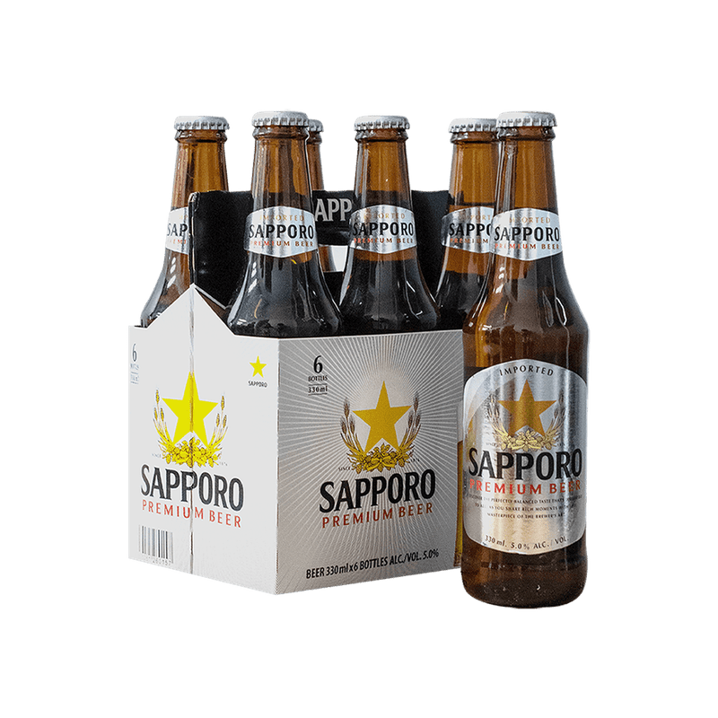 Sapporo 'Premium' 6-Pack Bottles - ForWhiskeyLovers.com