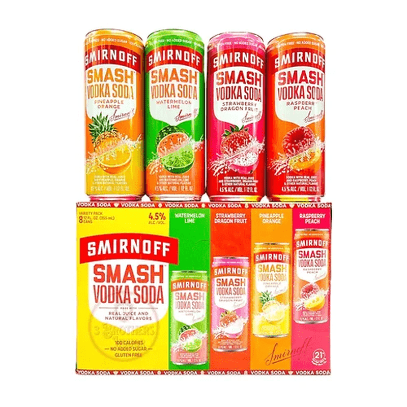 Smirnoff Smash Vodka Soda Mixed 8-Pack - ForWhiskeyLovers.com