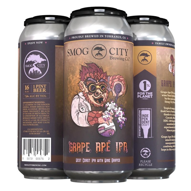 Smog City Brewing Co. 'Grape Ape' IPA Beer 4-Pack - ForWhiskeyLovers.com