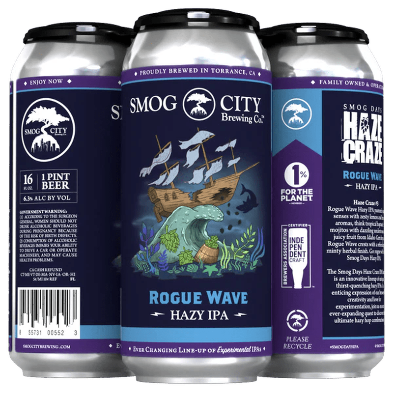 Smog City 'Rogue Wave' Hazy IPA 4-Pack - ForWhiskeyLovers.com