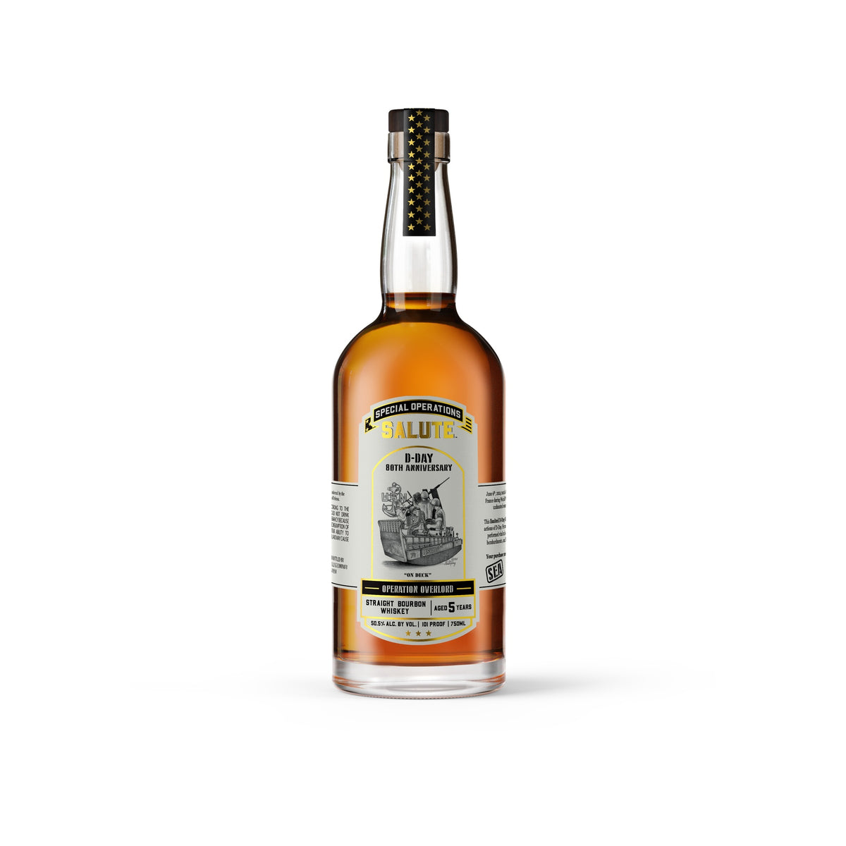 Special Operations Salute D-Day 80th Anniversary Sea Straight Bourbon Whiskey 750ml - ForWhiskeyLovers.com