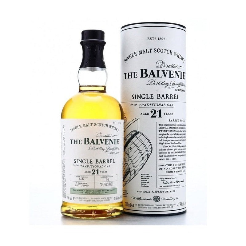 The Balvenie 21 Year Old Single Barrel Traditional Oak Single Malt Scotch Whisky - ForWhiskeyLovers.com