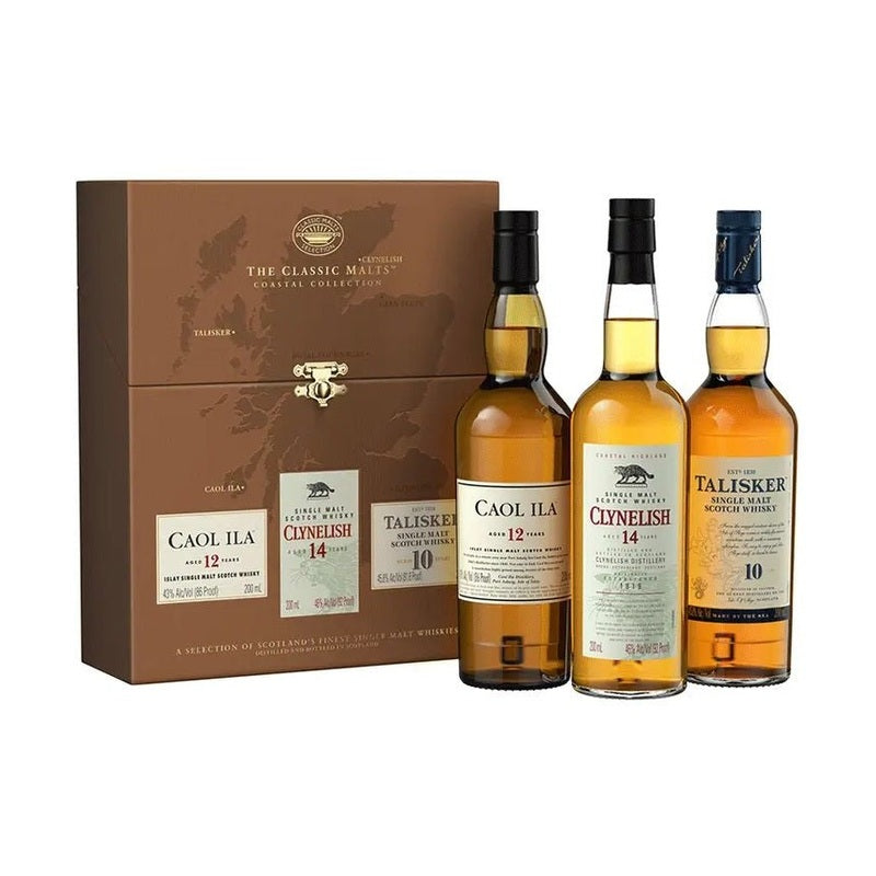 The Classic Malts Coastal Collection Caol Ila-Clynelish-Talisker Gift Set - ForWhiskeyLovers.com
