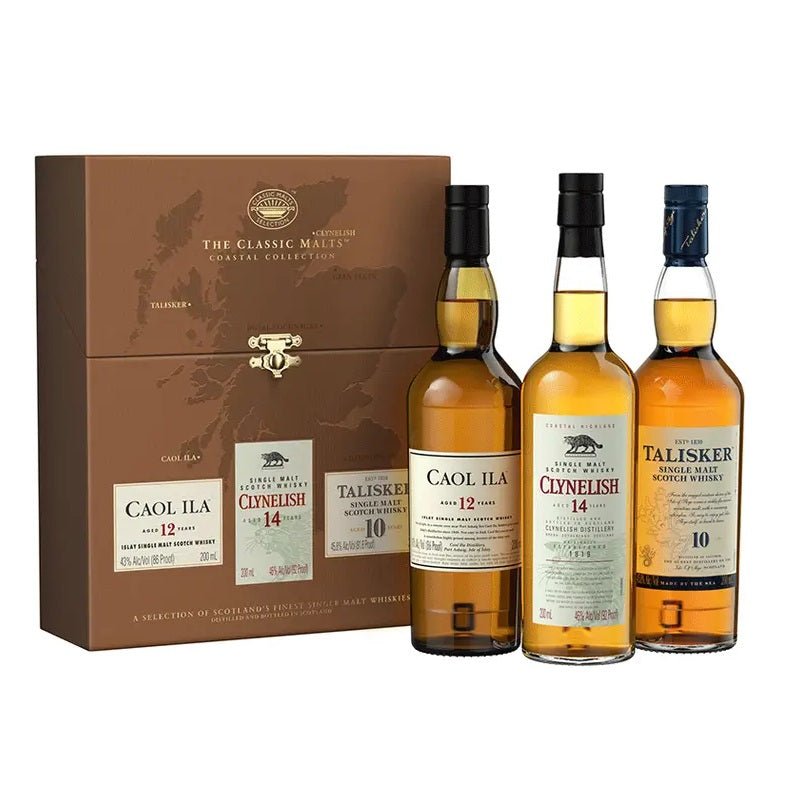 The Classic Malts Coastal Collection Caol Ila-Clynelish-Talisker Gift Set - ForWhiskeyLovers.com