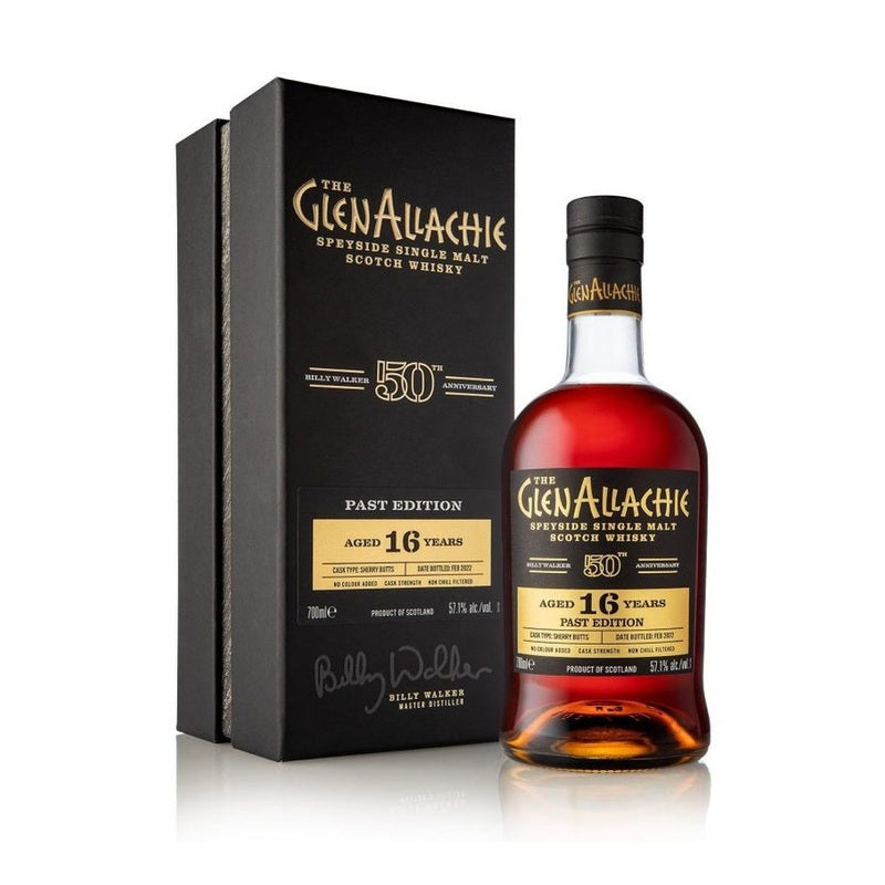 The GlenAllachie Billy Walker 50th Anniversary 'Past Edition' 16 Year Old Sherry Cask Speyside Single Malt Scotch Whisky - ForWhiskeyLovers.com