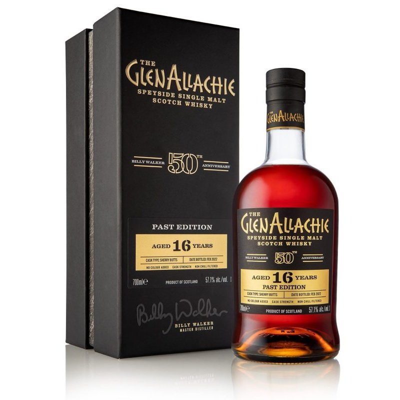 The GlenAllachie Billy Walker 50th Anniversary 'Past Edition' 16 Year Old Sherry Cask Speyside Single Malt Scotch Whisky - ForWhiskeyLovers.com