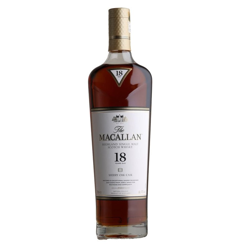 The Macallan 18 Year Old Sherry Oak Cask Highland Single Malt Scotch Whisky 2023 Edition - ForWhiskeyLovers.com