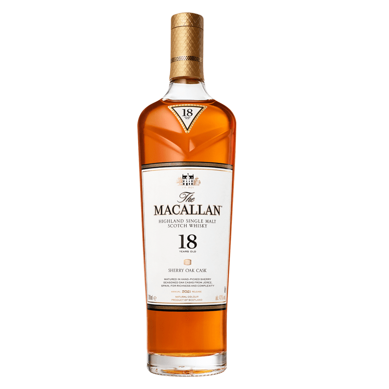 The Macallan 18 Year Old Sherry Oak Cask Highland Single Malt Scotch Whisky - ForWhiskeyLovers.com