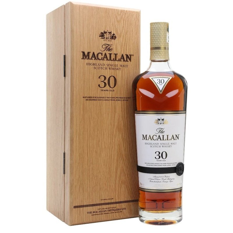 The Macallan 30 Years Old Sherry Oak Cask Highland Single Malt Scotch Whisky - ForWhiskeyLovers.com